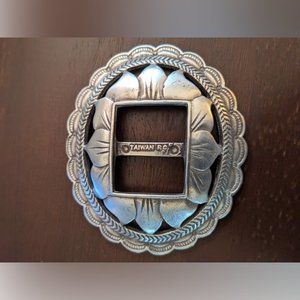 Silver Engraved Western Floral Belt Buckle